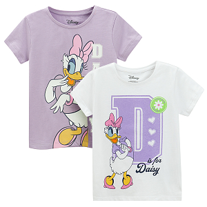 Daisy Duck white and purple short sleeve T-shirts- 2pack