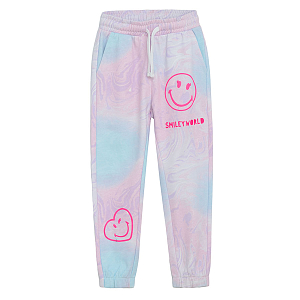 Pink tie dye jogging pants