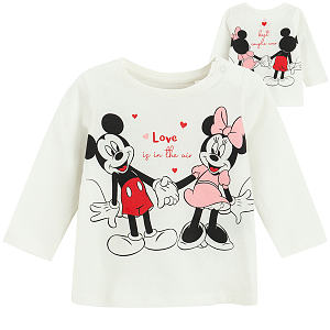 Mickey and Minnie Mouse long sleeve blouse LOVE IS IN THE AIR