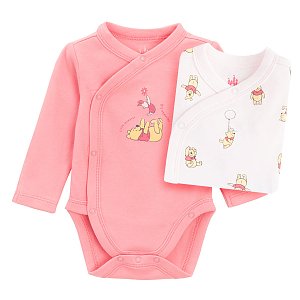 Winnie the Pooh pink and light pink long sleeve bodysuits- 2 pack