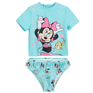 Minnie Mouse two pieces swimsuit, shirt sleeve top and brief
