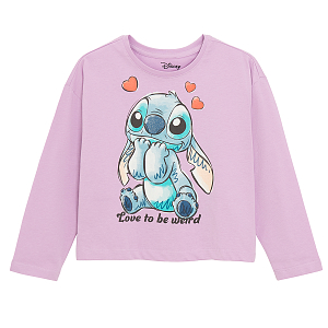 Μπλούζα λιλά μακρυμάνικη LILO & STITCH