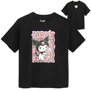 Μπλούζα μαύρη κοντομάνικη KUROMI