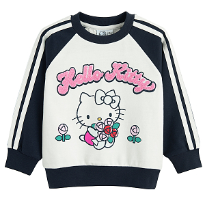 Φούτερ λευκό και μπλε με στάμπα HELLO KITTY