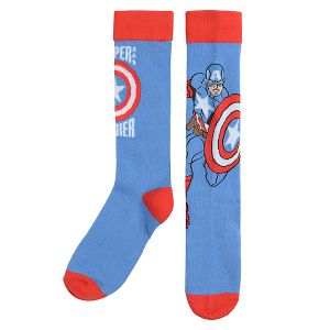 Κάλτσες μακριές κόκκινο μπλε με στάμπα Captain America