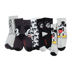 Κάλτσες 5 τμχ γκρι με θέμα Mickey Mouse
