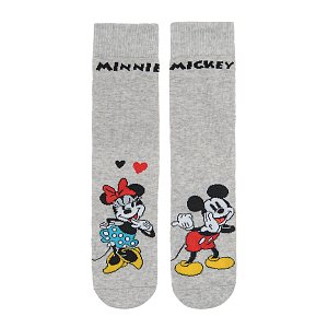 Minnie and Mickey Mouse grey melange tube socks
