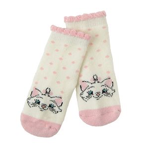 Κάλτσες εκρού ροζ με αντιολισθητική σόλα και στάμπα MARIE ΟΙ ΑΡΙΣΤΟΓΑΤΕΣ