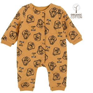 Chip and Dale yellow long sleeve footless bodysuit