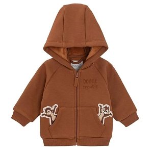 Chip and Dale brown hooded zip through sweatshirt