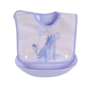 Σαλιάρα μωβ με θήκη και στάμπα Winnie the Pooh Γκαρή