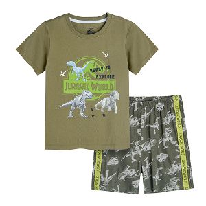 Πυτζάμες σετ μπλούζα κοντομάνικη και σορτς με θέμα Jurassic World