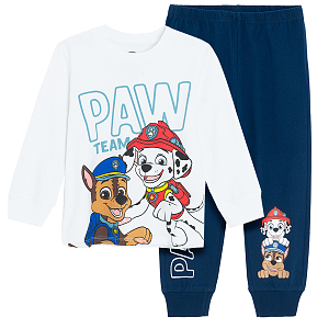 Paw Patrol jogging set, white blouse with blue pants