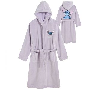 Lilo & Stich lilac hooded bathrobe