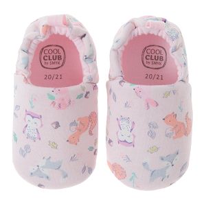 Light pink forest animals slippers