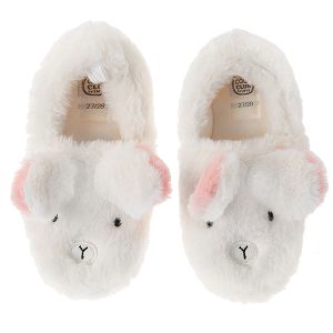 Cream bunny fuzzy slippers