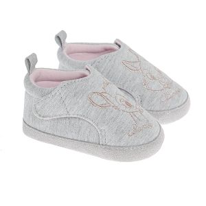 Bambi grey melange newborn slippers