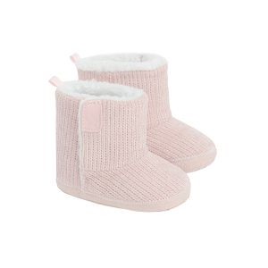 Pink newborn slippers