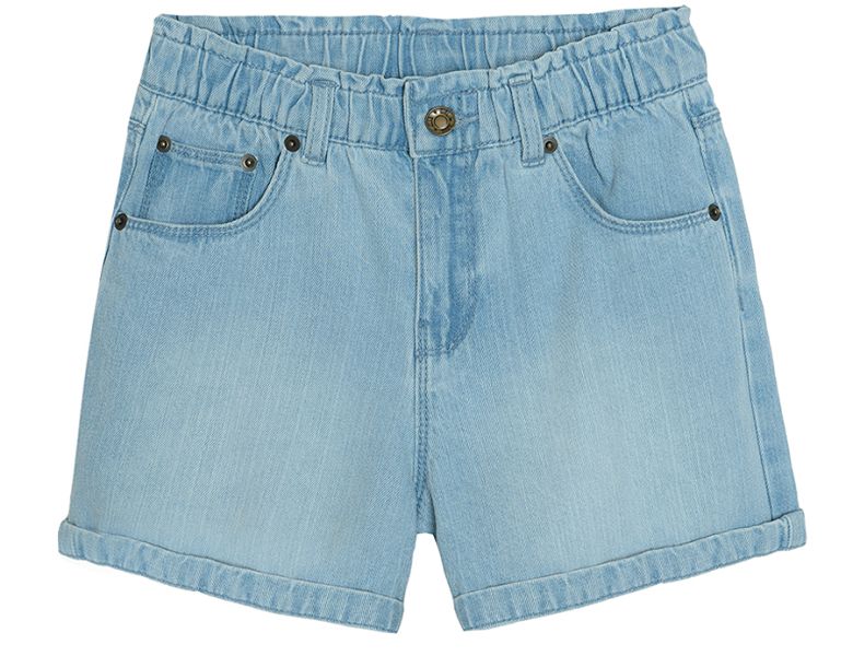 Denim shorts with elastic waist and button | Coolclub