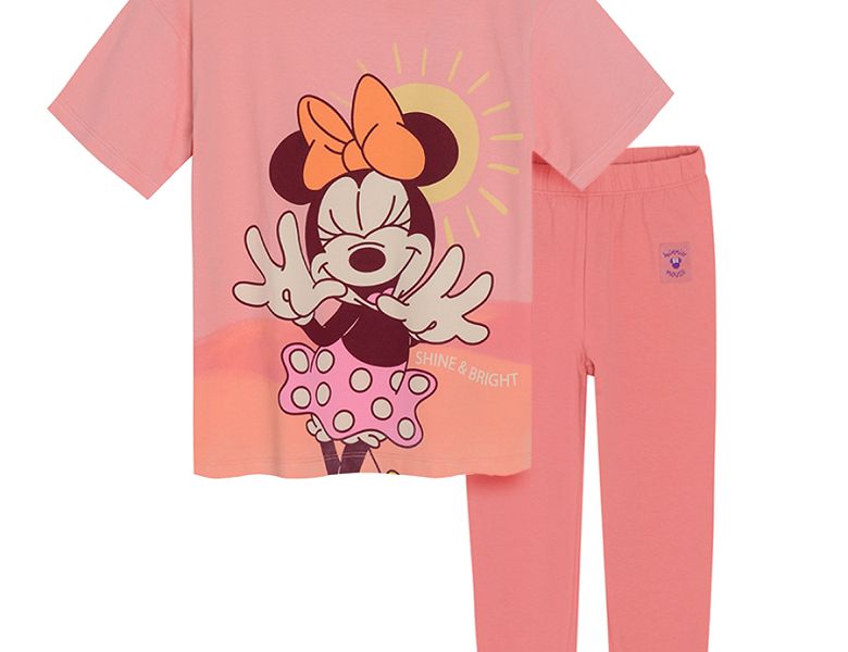 Minnie Mouse short sleeve blouse and 3/4 leggings set