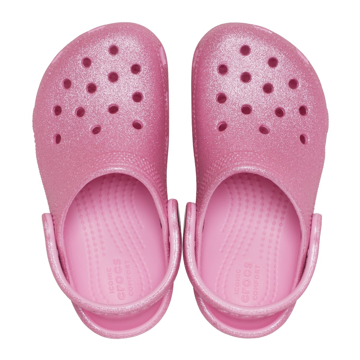 Σαμπό CROCS σκούρο ροζ Classic Glitter Clog K