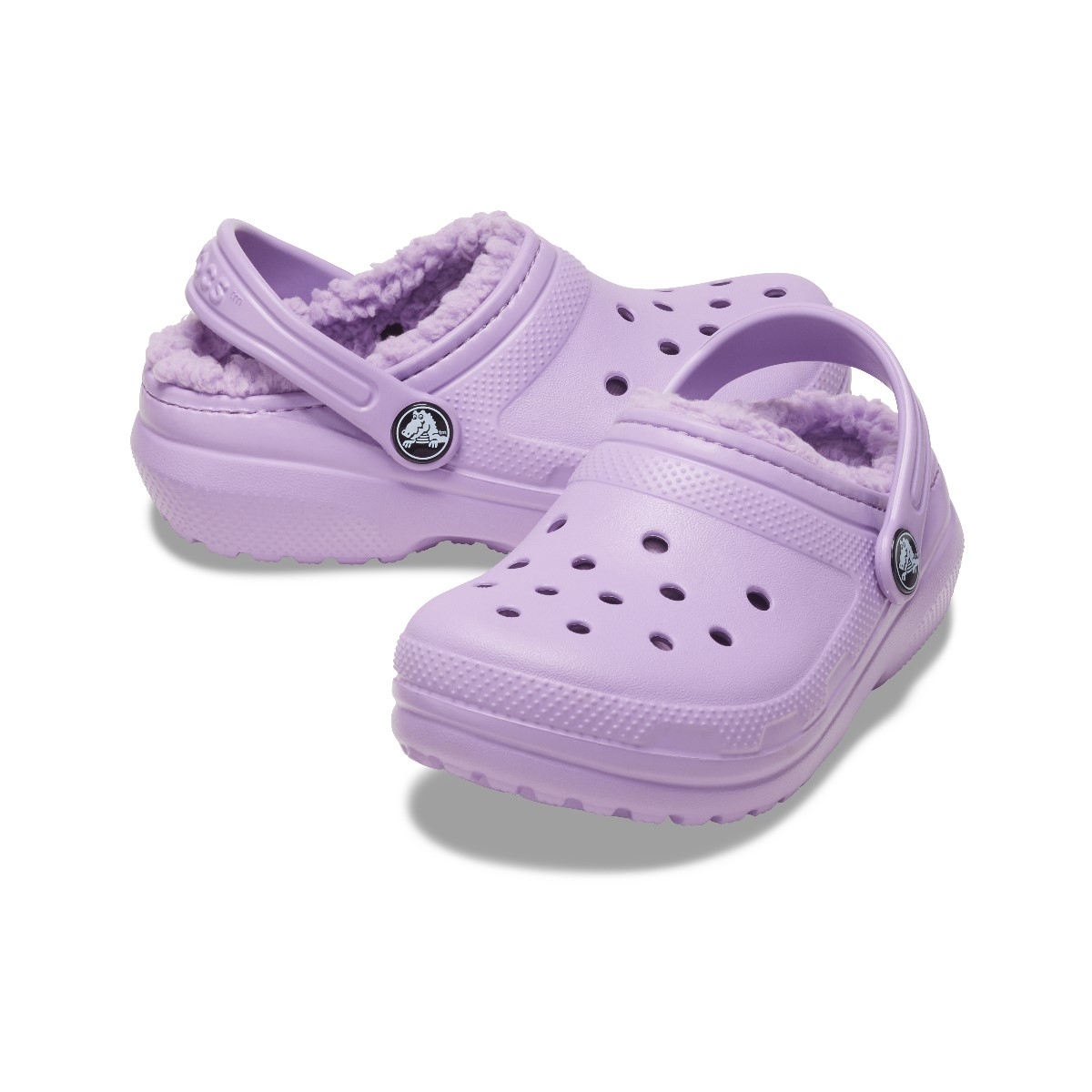 Σαμπό Crocs με εσωτερική επένδυση γούνα λιλά Classic Lined Clog K