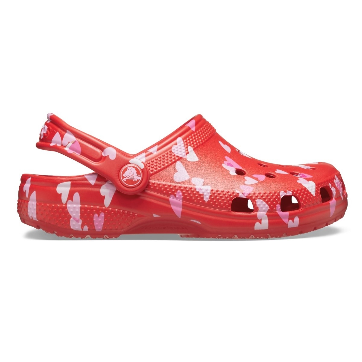 Σαμπό CROCS κόκινο με ροζ καρδούλες  Classic VDay Clog T