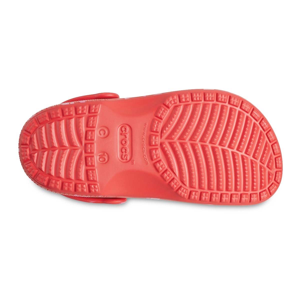 Σαμπό CROCS κόκινο με ροζ καρδούλες  Classic VDay Clog T