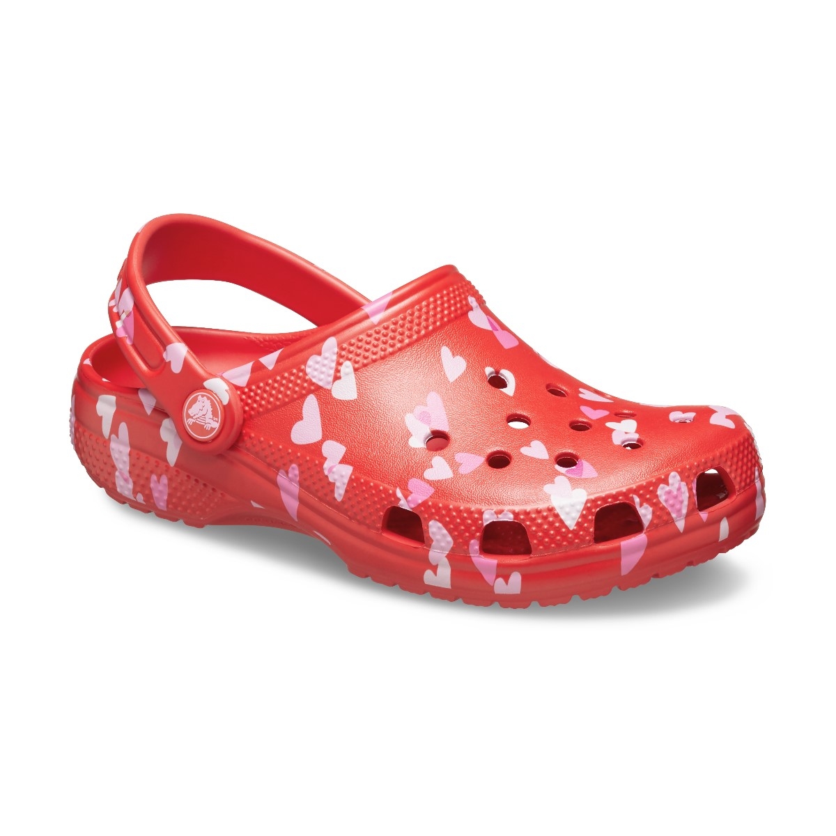 Σαμπό CROCS κόκινο με ροζ καρδούλες  Classic VDay Clog T