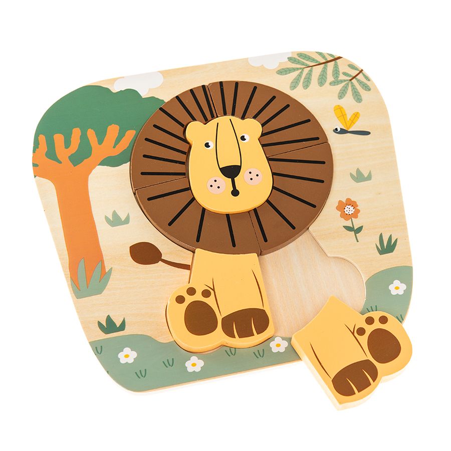 Wooden lion puzzle