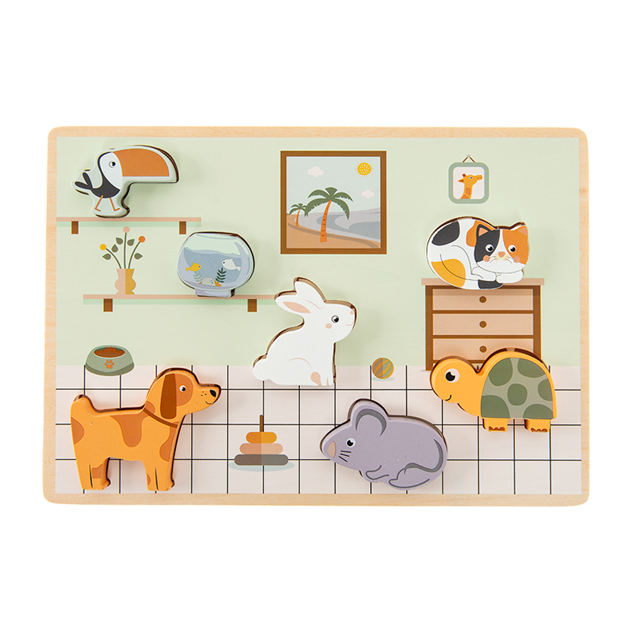 Wooden puzzle with pets