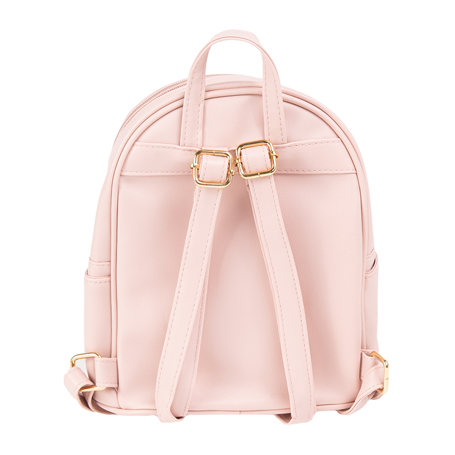 Pink backpack with glod details