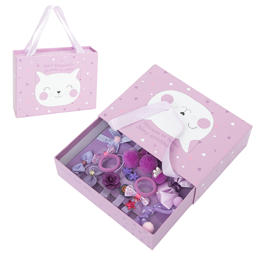 Hair set in gift box purple