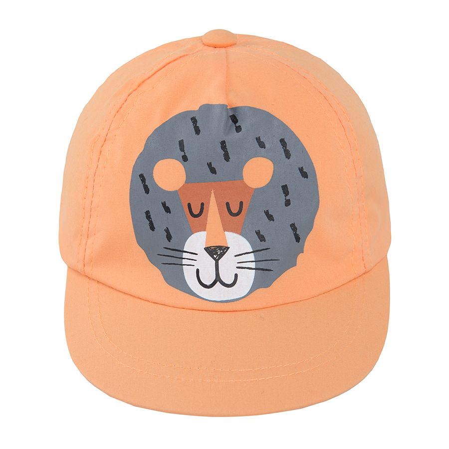 Orange cap with lion print