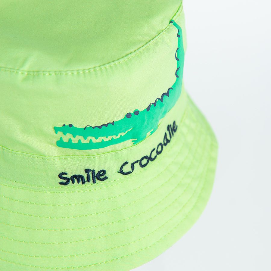 Καπέλο ψαράδικο πράσινο με στάμπα smile crocodile