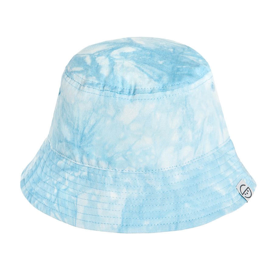 Καπέλο ψαράδινο λευκό γαλάζιο με εφέ tie dye
