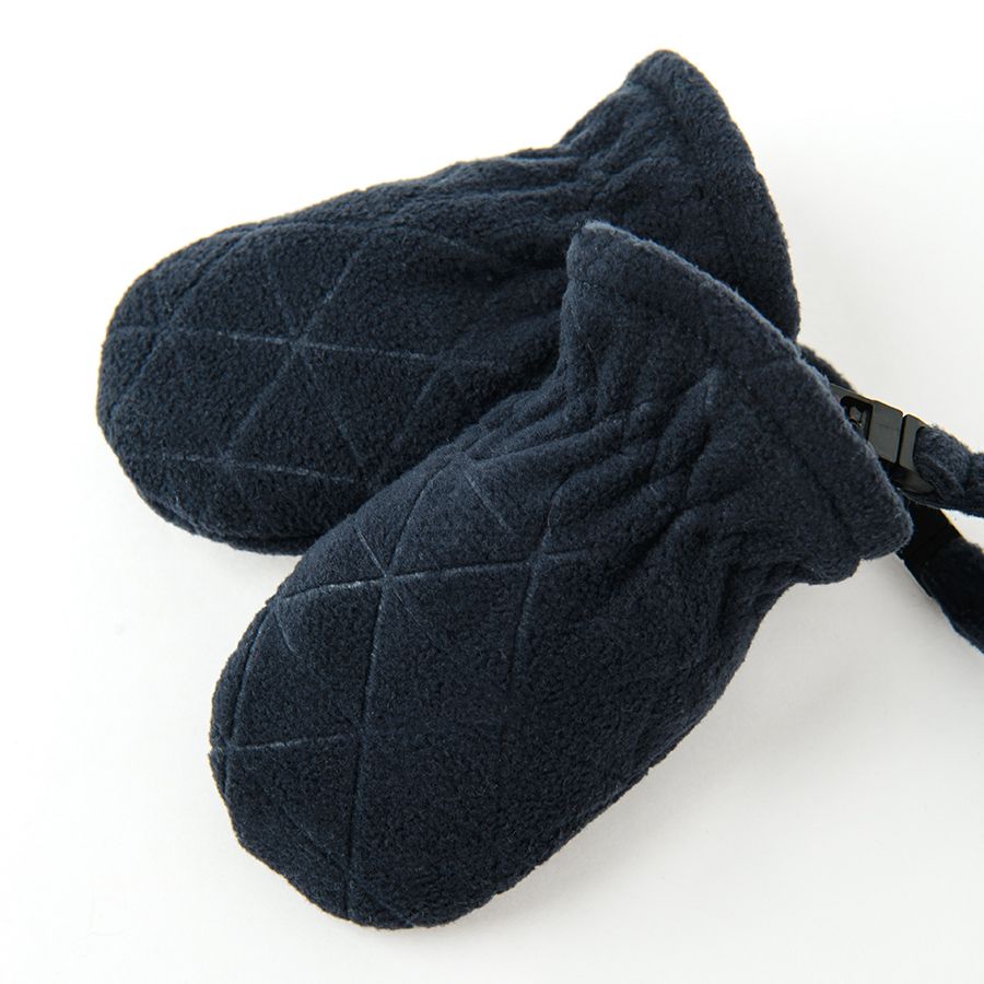 Γάντια fleece μπλε σκούρο με αποσπώμενο λουράκι