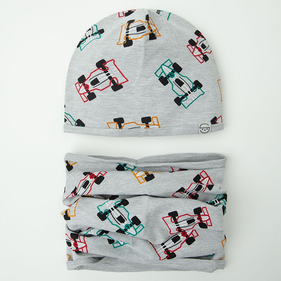 Grey cap with Formula1 cars print