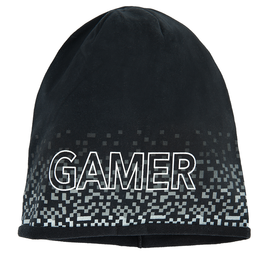 Σκούφος μαύρος με στάμπα Gamer