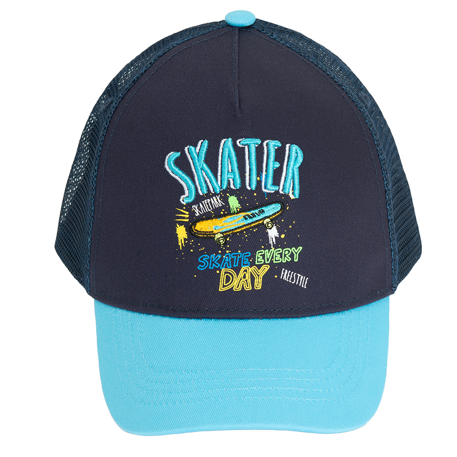 Καπέλο μπλε με κεντημένη στάμπα SKATER