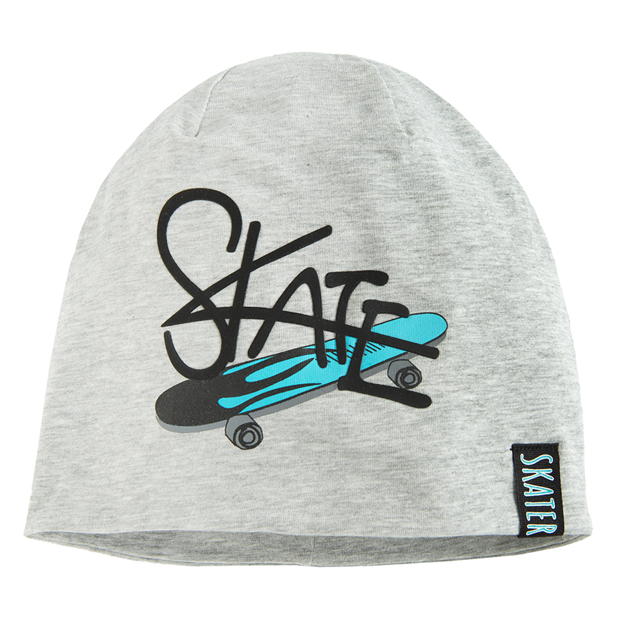 Σκούφος ανοιχτό γκρι με στάμπα Skate
