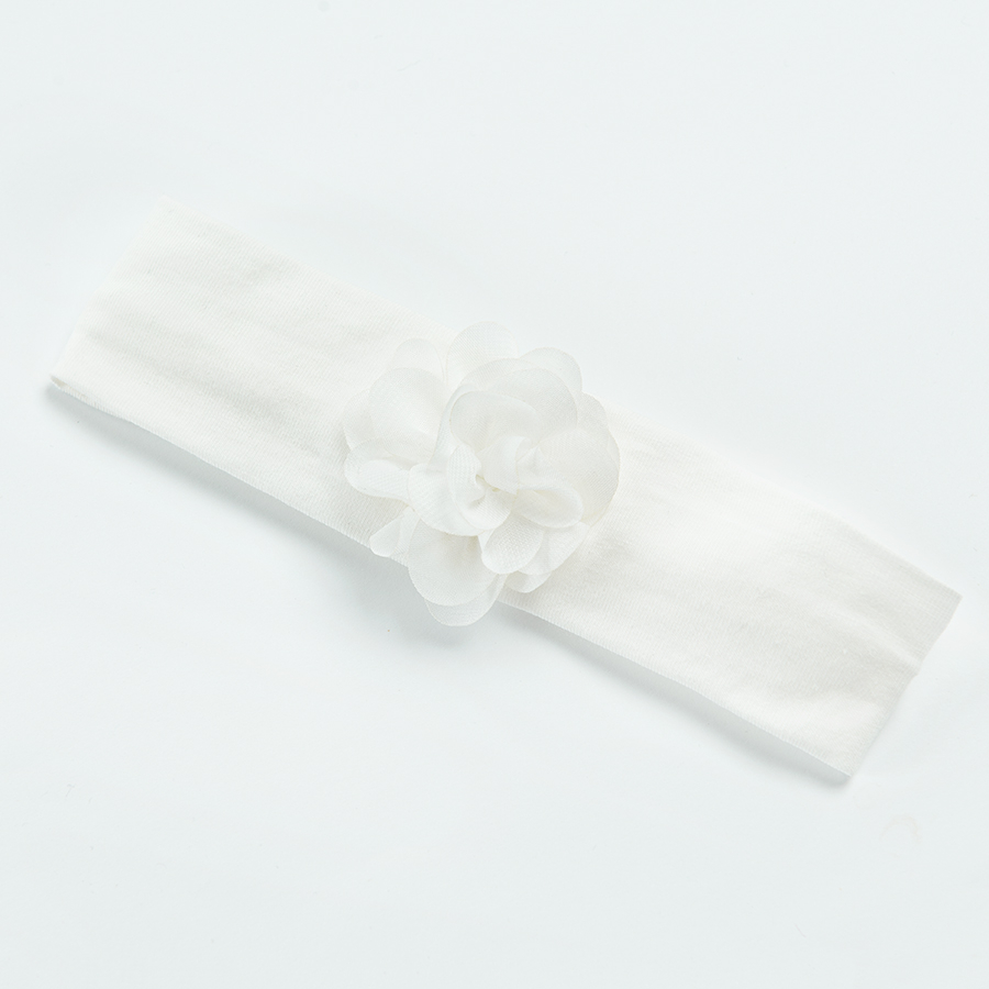 Κορδέλα λευκή με λουλούδι από δαντέλα