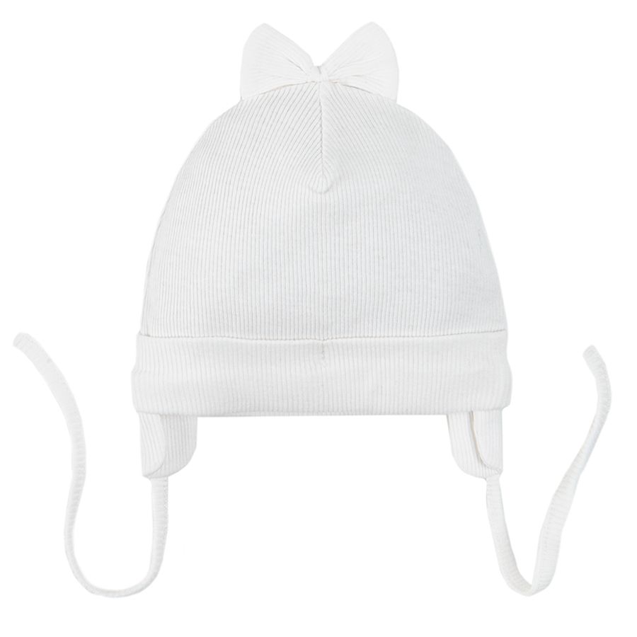 Cream cap with bow