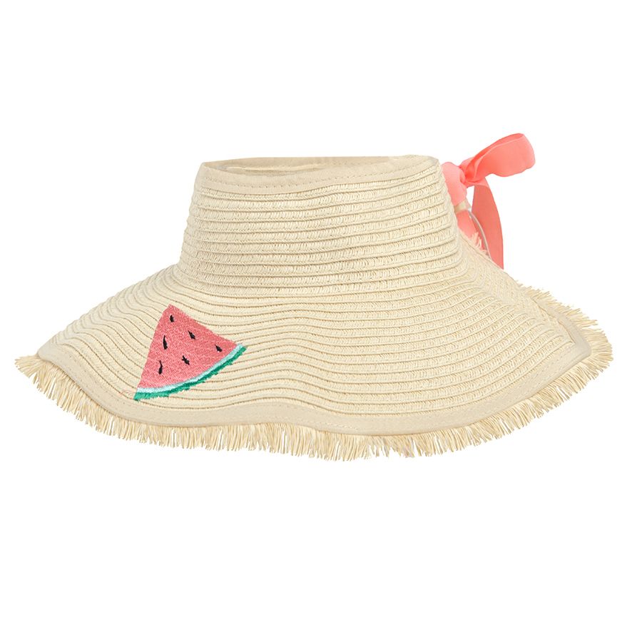 Light beige with watermelon print Panama hat