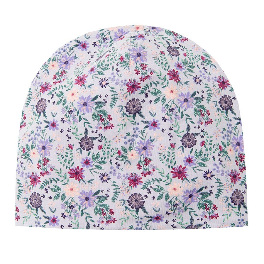 Purple floral cap