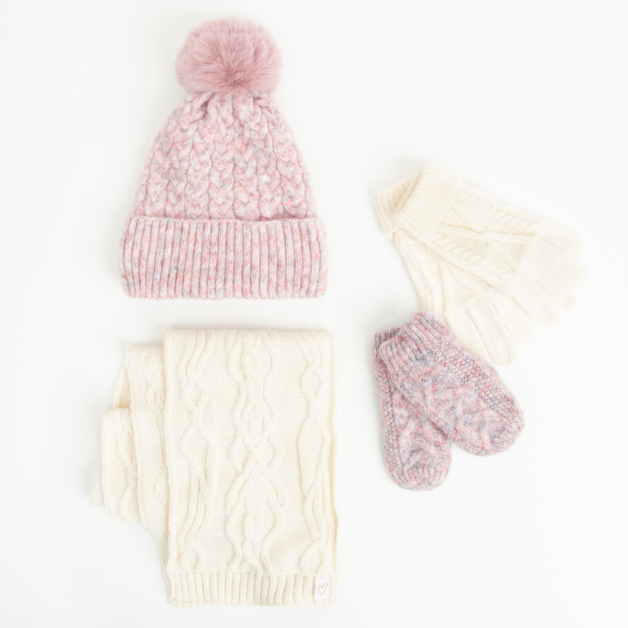 Pink cap with pom pom