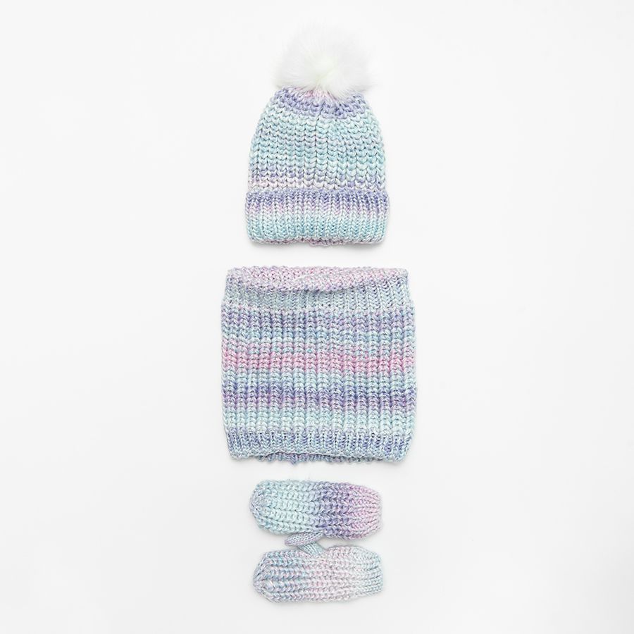 Pink and blue mittens