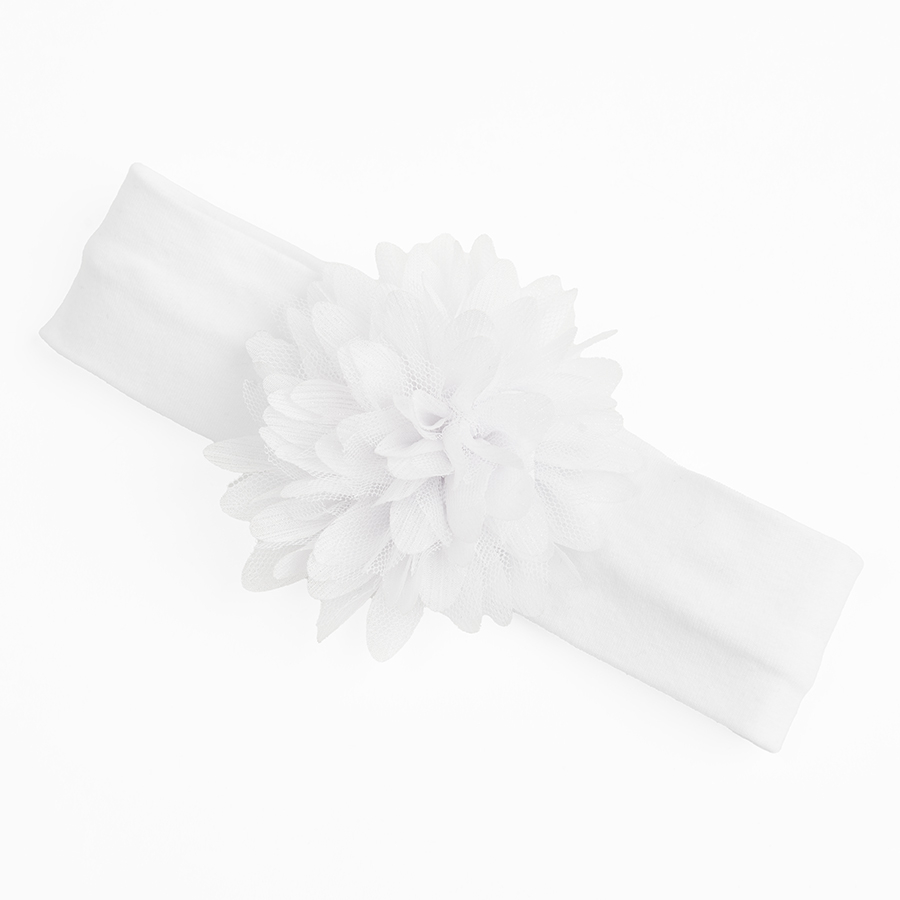White headband with a flower