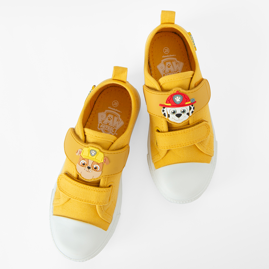 Παπούτσια κίτρινα με βελκρο και στάμπα PAW PATROL