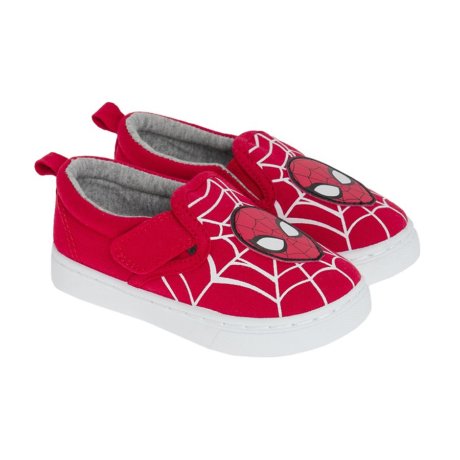 Παπούτσια κόκκινα με βέλκρο και στάμπα SPIDERMAN
